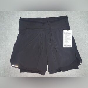 Lululemon NWT Fast and Free Multi-Pocket Running Short 5" M Black